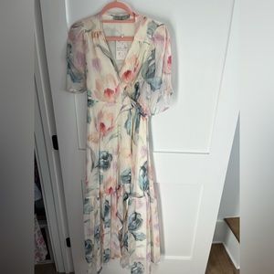 NEVER WORN maternity wrap maxi dress by Hope & Ivy